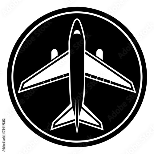 Minimal Airplane Icon Vector – Travel Aviation Flight Symbol for Printable Graphics