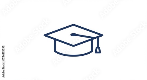 Simple graduation cap icon on a solid white background