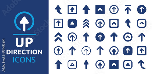 Up direction arrow icon set