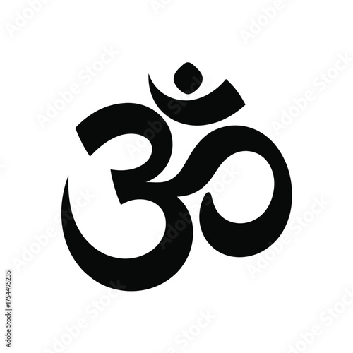 Elegant om symbol vector illustration spiritual icon scalable geometric eps graphic art silhouette vector illustration white background