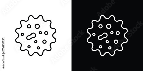 White blood cell icon in black line illustration. Design logo for app, UI.