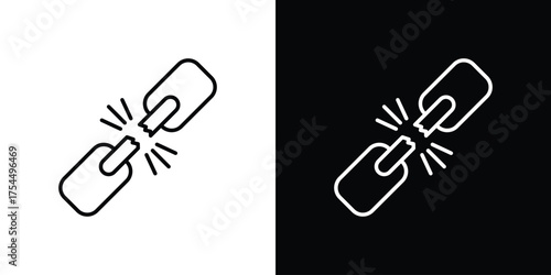Weak icon in black line illustration. Design logo for app, UI.
