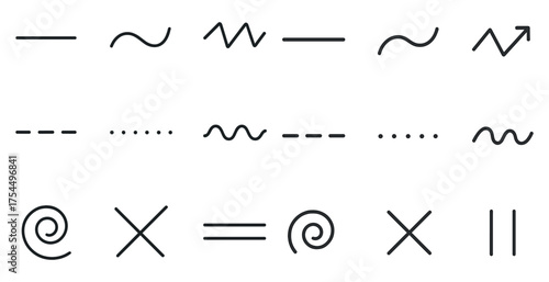 Mathematics outline icons set – linear, geometric, education, and calculation symbols