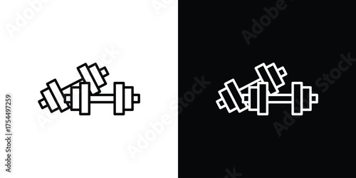 Training icon in black line illustration. Design logo for app, UI.