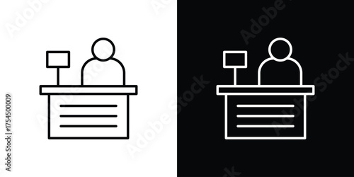 Reception icon in black line illustration. Design logo for app, UI.