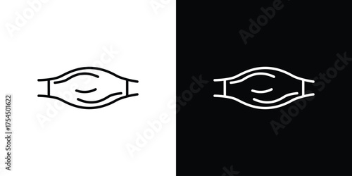 Muscle fiber icon in black line illustration. Design logo for app, UI.