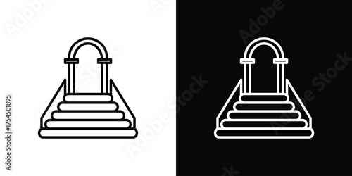 Minbar icon in black line illustration. Design logo for app, UI.