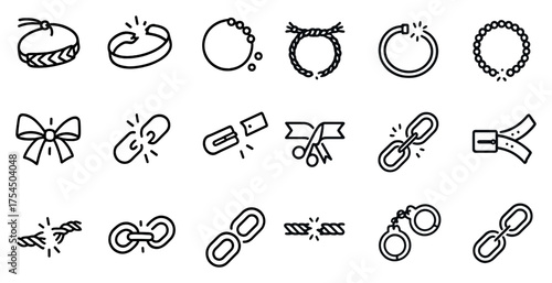 Jewelry and accessories line icons set – outline, silhouette, style, fashion elements