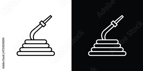 Hose icon in black line illustration. Design logo for app, UI.