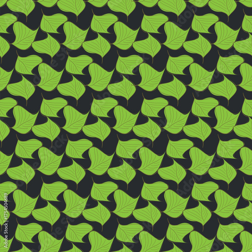 Seamless leaf pattern. Tropical leves wallpaper. Endless background. Vector hand drawn design for fabric, textile, wallpaper, poster, cover, invitation. Trendy print. Ornament with twigs.