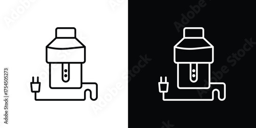 Garbage disposal icon in black line illustration. Design logo for app, UI.