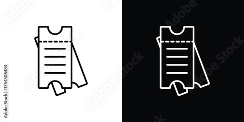Eticket icon in black line illustration. Design logo for app, UI.