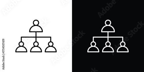 Department head icon in black line illustration. Design logo for app, UI.