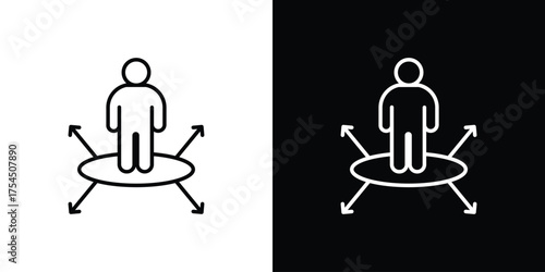 Decision making icon in black line illustration. Design logo for app, UI.