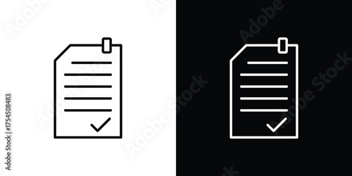 Consent icon in black line illustration. Design logo for app, UI.