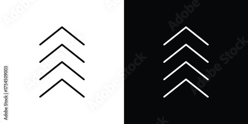 Chevrons icon in black line illustration. Design logo for app, UI.