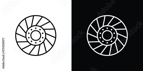 Car clutch icon in black line illustration. Design logo for app, UI.