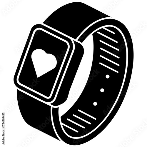 Fitness Tracker Icon | Wearable Device Digital Graphic Design