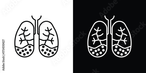 Asthma icon in black line illustration. Design logo for app, UI.