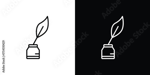 Author sign in black line illustration. Design logo for app, UI.