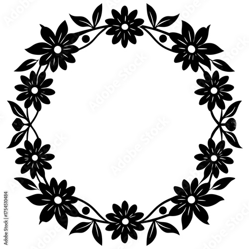 Elegant Flowery Frame Vector | Printable Floral Design for Crafts & Projects