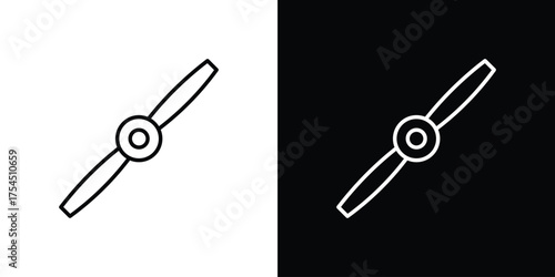 Airscrew icon in black line illustration. Design logo for app, UI.
