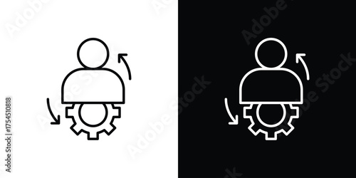 Adaptation icon in black line illustration. Design logo for app, UI.