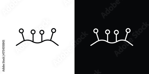 Acupuncture icon in black line illustration. Design logo for app, UI.