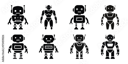 smart robot minimal icon set