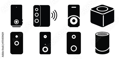 smart speaker minimal icon set