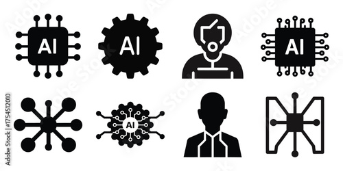 ai integration minimal icon set