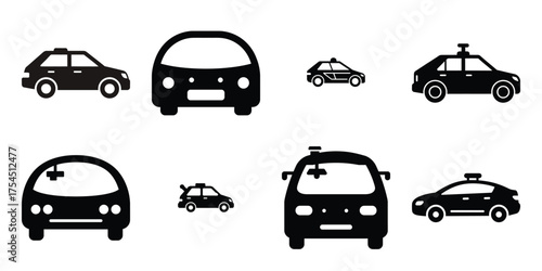 autonomous car minimal icon set