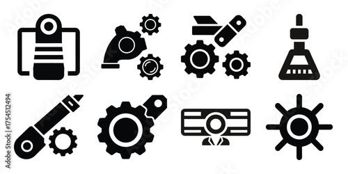 automation minimal flat icon set