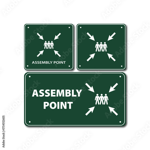 Bilde på lerret Assembly point sign set