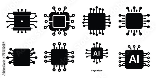 cognitive ai minimal icon set