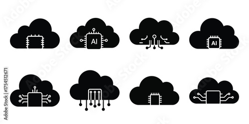 cloud ai minimal icon set