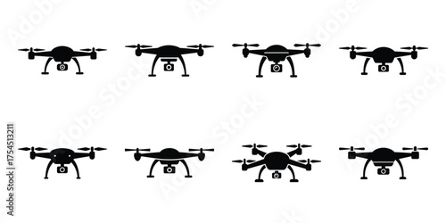 drone minimal flat icon set
