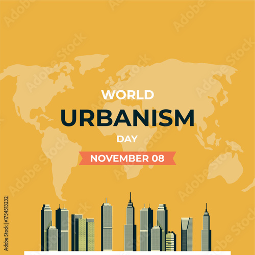 World urbanism day flyer illustration