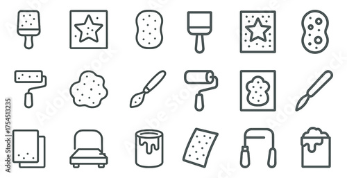 Clean and tidy outline icons set – line, hygiene and sanitation symbols