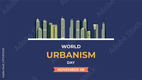 World urbanism day flyer illustration