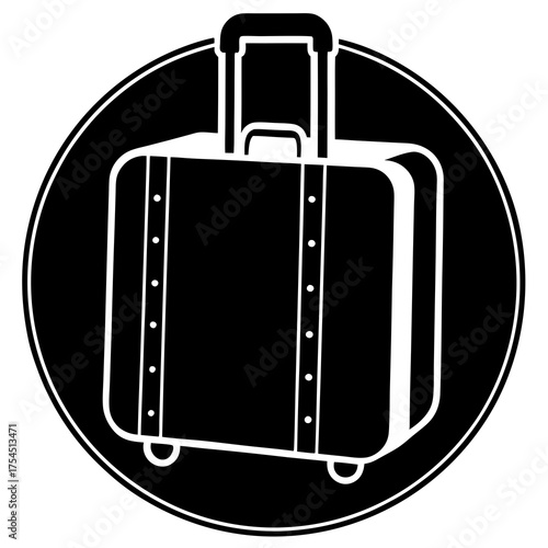 Luggage Icon Vector – Travel Bag Suitcase Symbol Printable Design