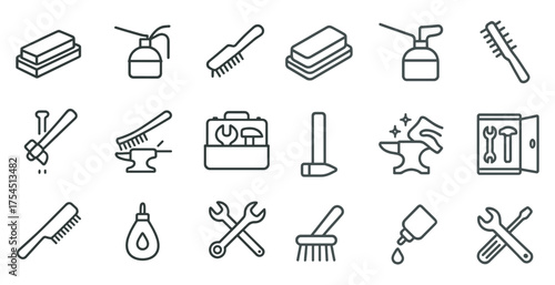 Personal care and grooming outline icons set – hygiene, toiletries, self-care symbols