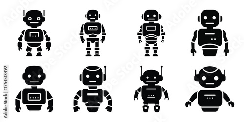 humanoid robot minimal icon set