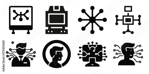 machine learning minimal icon set