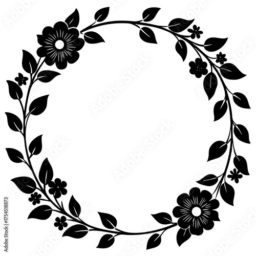 Rustic Flower Frame | Printable Floral Border Design for Crafts & Decor