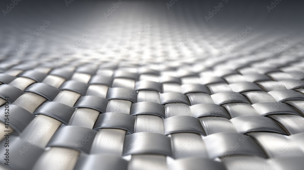 Fototapeta premium Close-Up View of Textured Woven Material with Subtle Shadows and Highlights Reflecting Depth and Dimension