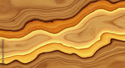 Abstract brown and yellow layered wood texture