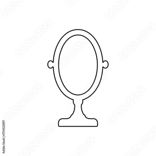 Vector outline icon of an oval vanity mirror