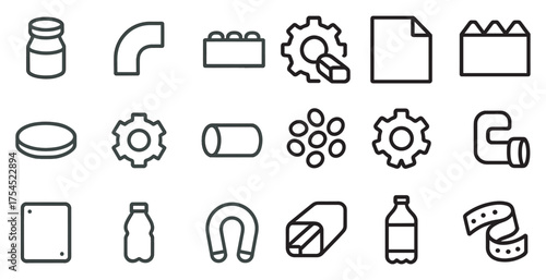 Construction and industry icons set – outline, linear, building and engineering tools