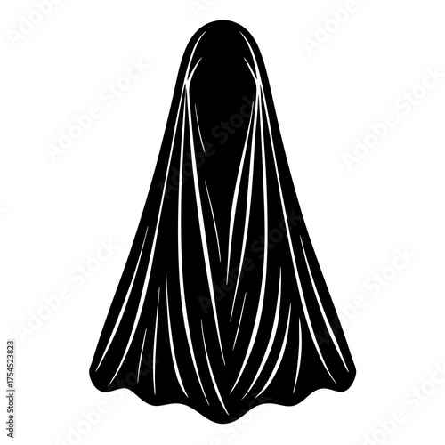 Elegant Veil Icon Vector for Weddings & Fashion Design